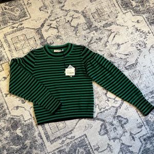 Philosophy di Lorenzo Serafini Green and Black Striped Sweater